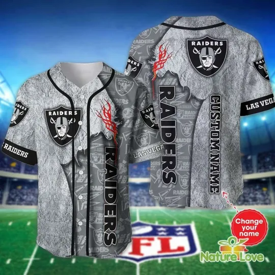 Discover Custom Name Las Vegas Football Team Raiderss Baseball Jersey Shirt Gifts for Fan