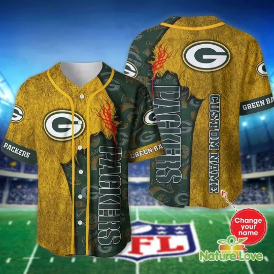 Discover Custom Name Green Bay Football Team Packerss Baseball Jersey Shirt Gifts for Fan