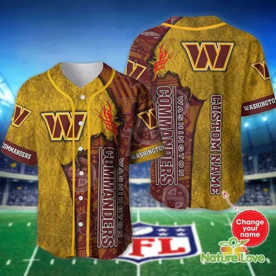 Discover Custom Name Washington Football Team Commanderss Baseball Jersey Shirt Gifts for