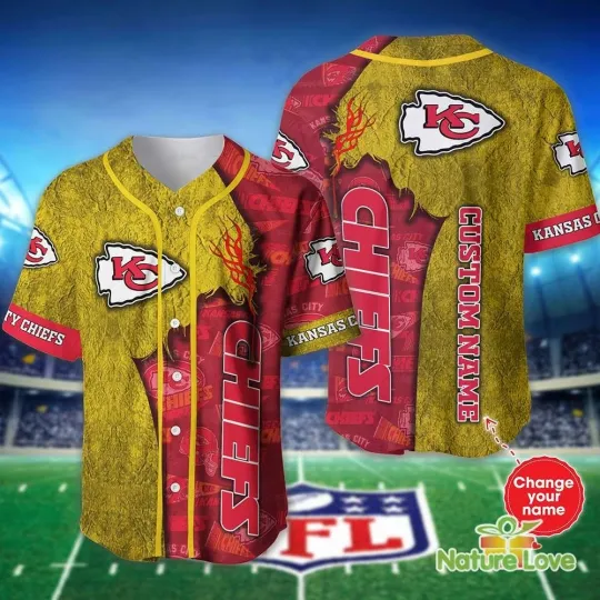 Custom Name Kansas City Football Team Chiefss Baseball Jersey Shirt Gifts for Fa