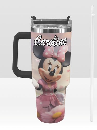 Minnie Mouse 40 oz Tumbler: Personalized Stanley-Inspired Stainless Steel Cup