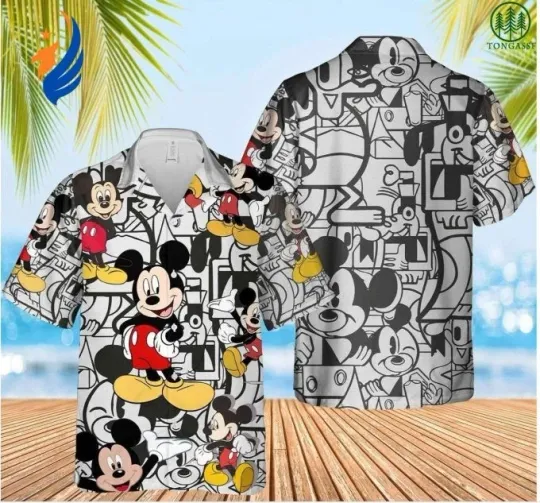 Discover Disney 2026 Mickey Mouse Men s Hawaiian Shirt – 3D Print Short Sleeve Fashion