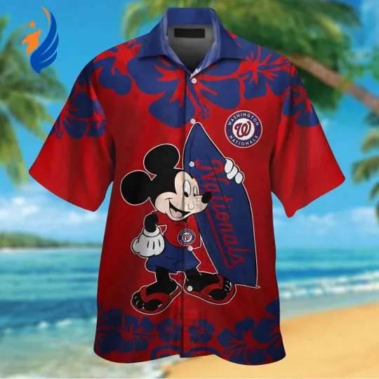 Discover Washington Nationals Mickey Mouse Hawaiian Shirt – Short Sleeve Button Up