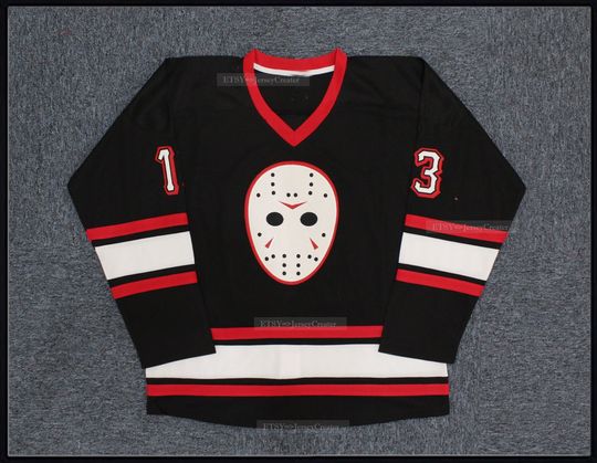 Discover Movie Jason Voorhees #13 Ice Hockey Jersey Custom Name;Stitched;Youth/Kids/Adult Size;Personalized Cosplay
