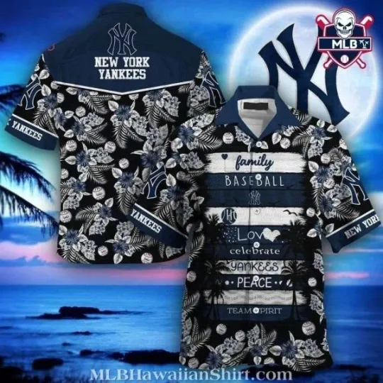 Discover Baseball And Family-themed – Tropical Nights NY Baseball Team Yankeess Floral Al