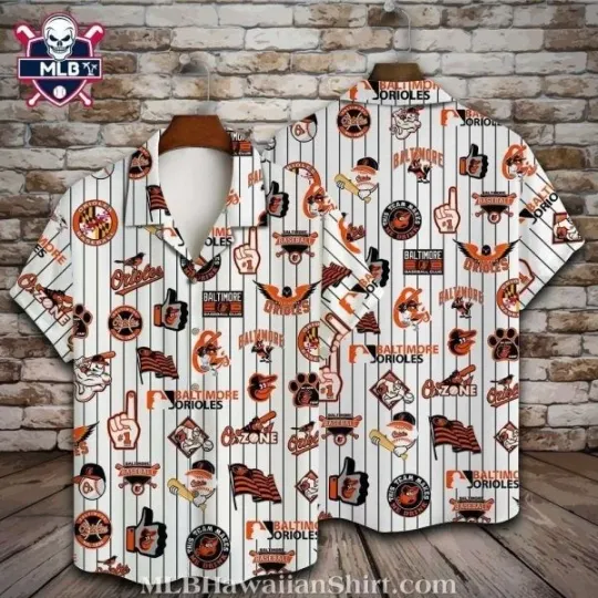 Discover Baltimore Baseball Team Orioless Baseball Icons And Pinstripes Tropical Hawaiian