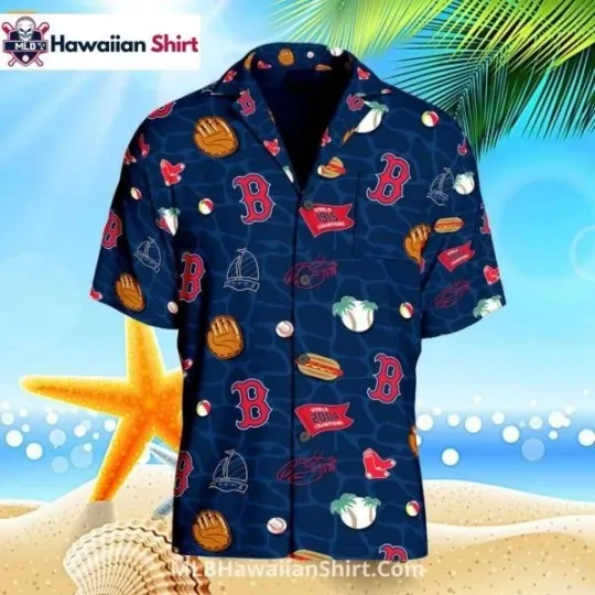 Discover Beach Fun Icon Boston Baseball Team Red Soxx Hawaiian Shirt With Summer Vibes