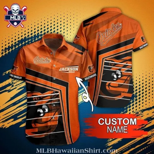Discover Baltimore Baseball Team Orioless Modern Striped Custom Name Hawaiian Shirt