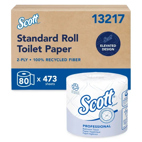 Discover Professional 100% Recycled Fiber Standard Roll Toilet Paper, Bulk (13217), 2-Ply