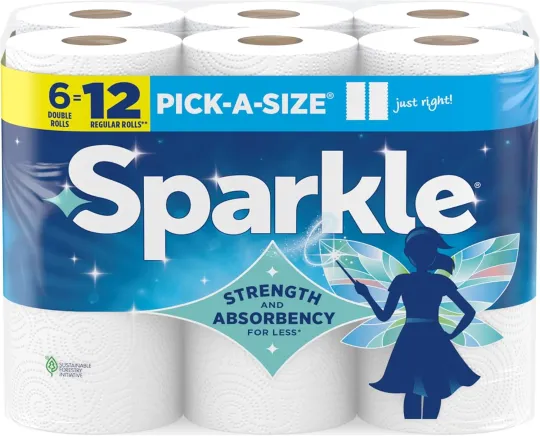 Discover Pick-A-Size Paper Towels, 6 Double Rolls (660 Sheets Total) - Strong 2-Ply Towel