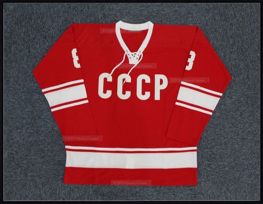 Discover Throwback 1980 Alex Ovechkin #8 Team CCCP Russia Hockey Jersey Red ;Youth/Adult;Custom Names