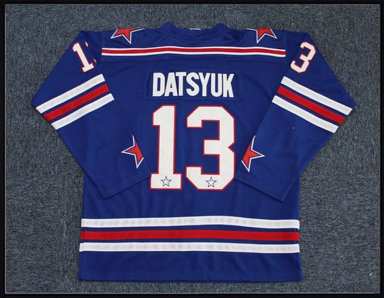 Discover Throwback Pavel Datsyuk #13 SKA Saint Petersburg Hockey Jersey ;Youth/Adult;Custom Names