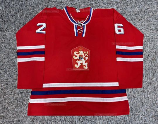 Discover 80's Peter astn #26 Team Czechoslovakia Slovensko Hockey Jersey Sewn;Youth Men Any Size;Custom Names