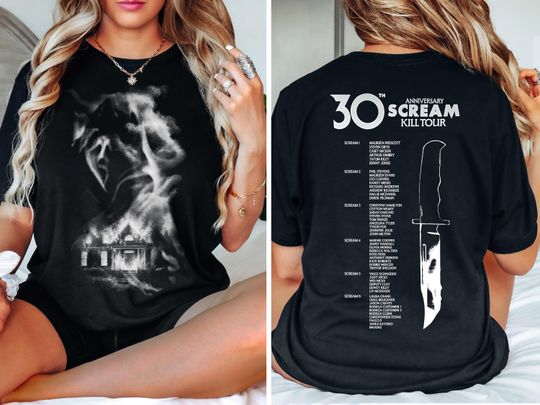 Discover Streetwear 2 Sided Scream 7 Kill Tour Shirt, Unisex 30th Anniversary Scream Kill Tour Viral T-Shirt