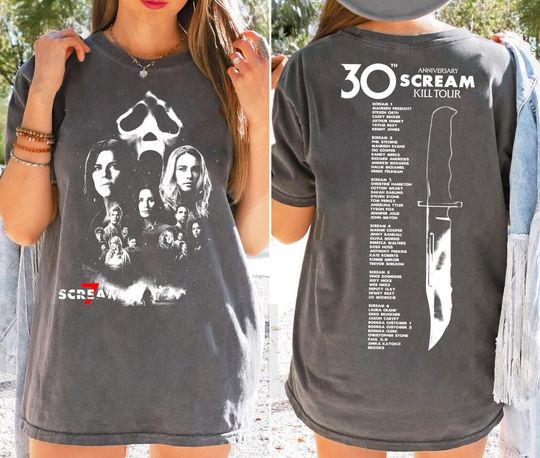 Discover Scream 7 30th Anniversary of Scream Kill Tour 2026 Movie T-shirt, Halloween Scream Movie Tee