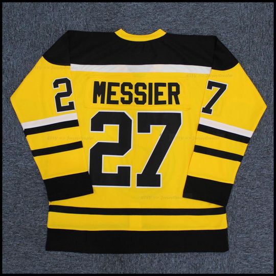 Discover Throwback Mark Messier #27 Cincinnati Hockey Jersey Yellow All Stitched;Youth/Men;Custom Names