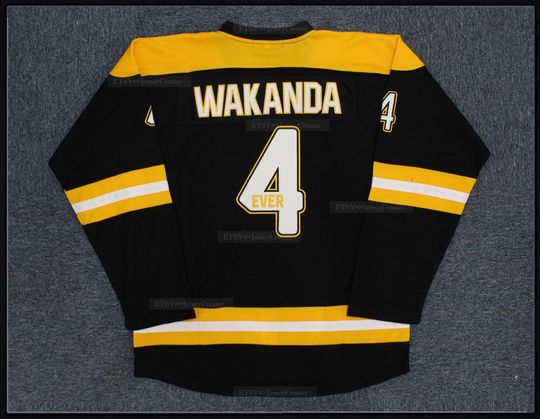 Discover Custom Wakanda #4 Hockey Jersey;Sewn;Youth/Kids/Adult Size;Personalized Custom;Halloween Jersey