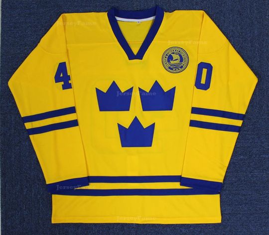 Discover Throwback Pettersson #40 Sweden Hockey Jersey Yellow Toddler/Youth/Men Any Size;Custom Name