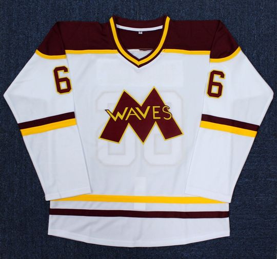 Discover Mighty Gordon Bombay #66 Waves Hockey Jersey White Custom Names;Stitched;Personalized Hockey Jersey Cosplay