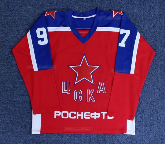 Discover Throwback Kirill Kaprizov 97 CSKA Moscow Russia Hockey Jersey Top Stitched;Youth/Adult;Custom Name