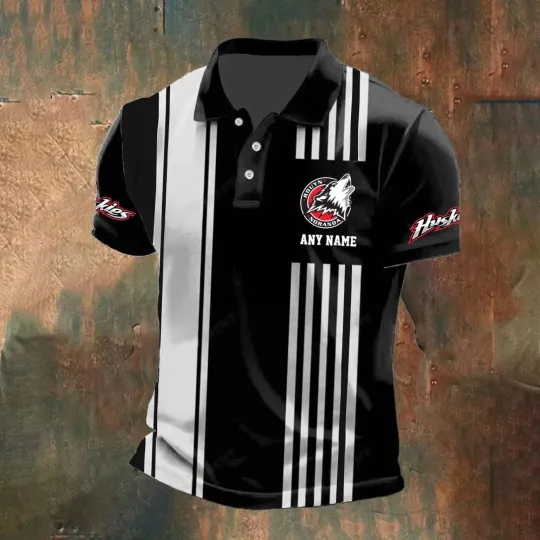 Discover Rouyn-Noranda Huskiess Personalized Name Stripped Polo Design Fan Gear