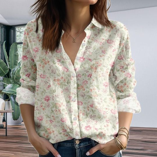 Discover Pastel Floral Women's Blouse Shirt