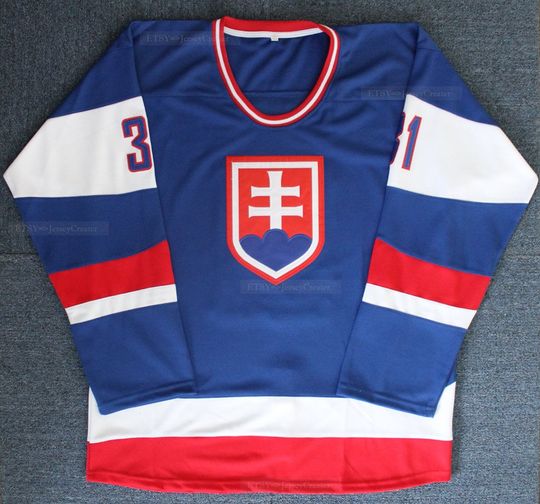 Discover Retro Peter Budaj #31 Team Slovensko Slovakia Hockey Jersey Sewn;Custom Name;Youth/Adult Any Size