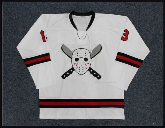 Discover Voorhees #13 Ice Hockey Jersey Custom Name Halloween Cosplay;Stitched;Youth/Kids/Adult Size;Personalized