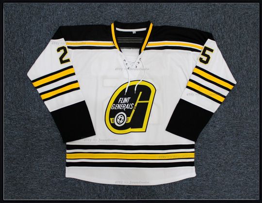 Discover Throwback Flint Darren McCarty #25 Generals Hockey Jersey Top Stitched;Custom Name;Youth/Adult Size