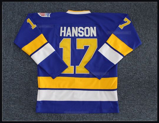 Discover Custom Hanson Brothers Chiefs 17 Steve Hanson Hockey Jersey Stitched Personlization;White&Blue;Toddler Youth Adult;Birthday Jersey