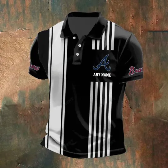 Discover Atlanta Bravess Personalized Name Stripped Polo Design Fan Gear