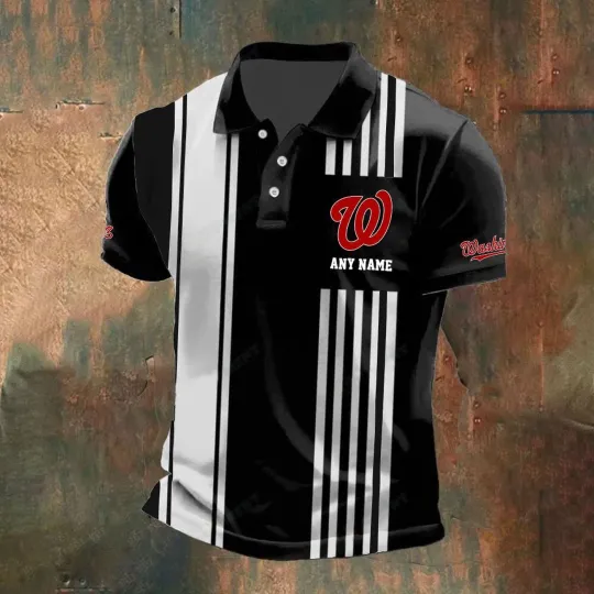 Discover Washington Nationalss Personalized Name Stripped Polo Design Fan Gear