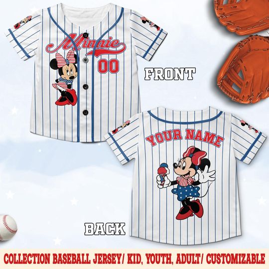 Discover 4th of July Mickey & Friends Baseball Jersey, Disney 4th Of July Jersey Kids,Disney USA Matching Family Shirt,4th July Jersey Shirt C1GP16-2