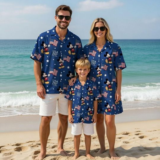 Discover Mickey America 250th Hawaiian Shirt, Disney America Hawaii Shirt, 250 Years USA Independence Day Shirt, 1776-2026 Semiquincentennial Shirt
