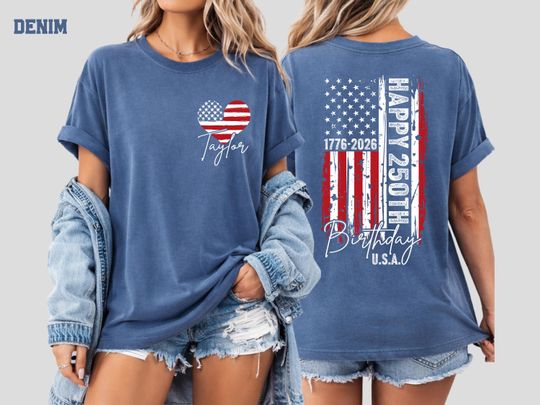 Custom USA 250th Birthday Shirt, 1776-2026 Independence Day Tee, , Fourth of July Family Tees