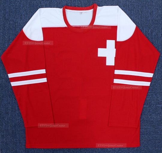 Discover Throwback Nino Niederreiter #22 Team Switzerland Schweizer Hockey Jersey;Stitched;Youth/Kids/Adult Size;Personalized