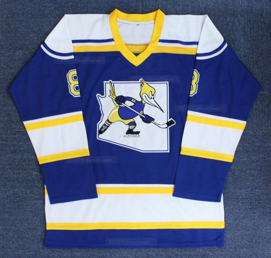 Discover Throwback Ftorek #8 Phoenix Hockey Jersey Blue Top Sewn;Toddler/Youth/Adult;Custom Any Name Gifts jersey