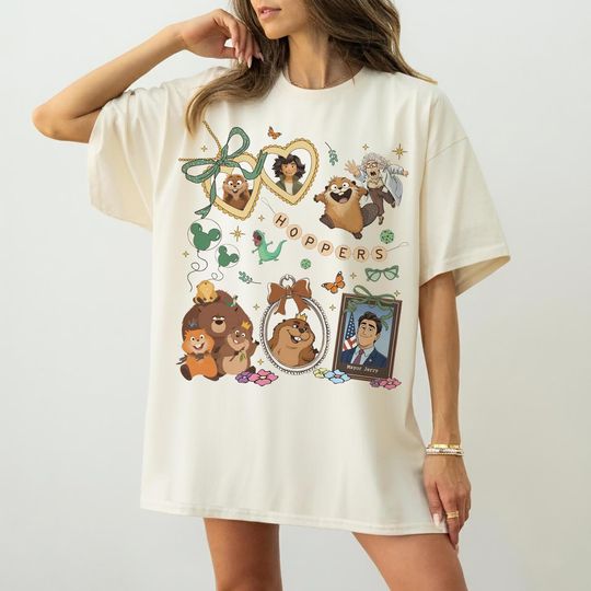 Discover Vintage Disney Pixars Hoppers Coquette Bow Shirt, Cute Hoppers Character Tee, Disney Family Matching Vacation Tee, Disney Group Trip Shirt