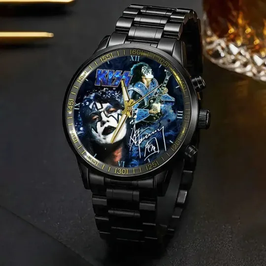 Discover KISS x Ace Frehley Black Stainless Steel Watch