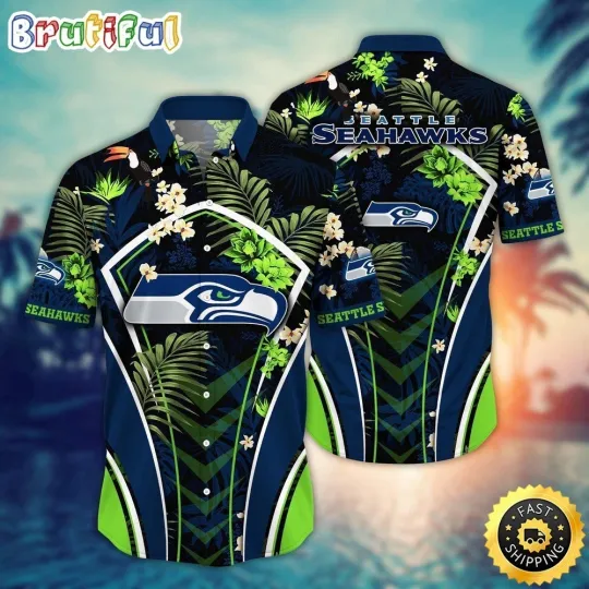Discover Seattle Football Seahawkss Team Hawaiian Shirt Button Down Unisex