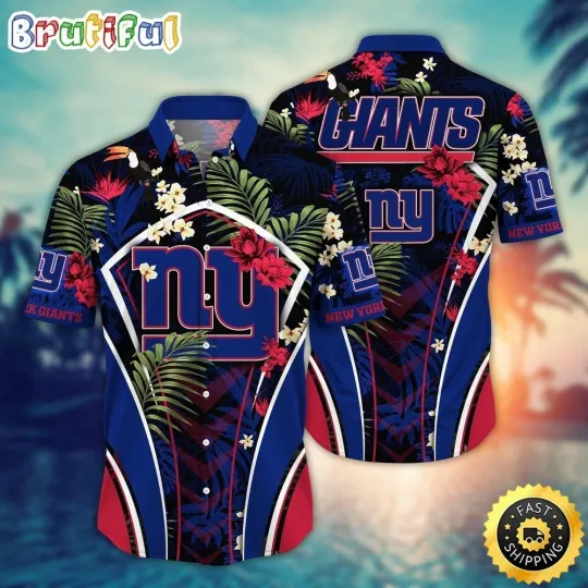 Discover New York Football Giantss Team Hawaiian Shirt Button Down Unisex