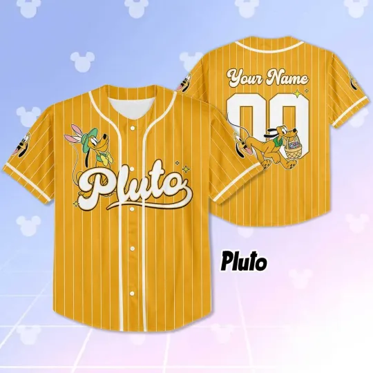 Discover Personalized Pluto Dog Happy Easter Spring Love 2026 Baseball Jersey Shirt
