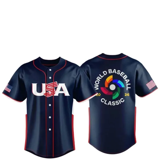 Discover Uniteed Stattes Team 2026 World Baseball Classic Jersey Print Multicolor