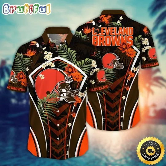 Discover Cleveland Football Brownss Team Hawaiian Shirt Button Down Unisex