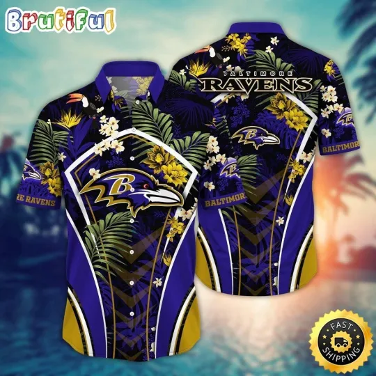 Discover Baltimore Football Ravenss Team Hawaiian Shirt Button Down Unisex