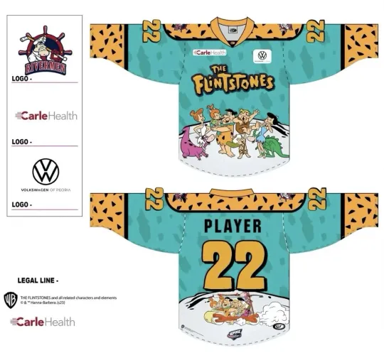 Discover Personalized Peoria Rivermen Hockey Shirt The Flintstones Men's Fan Gear