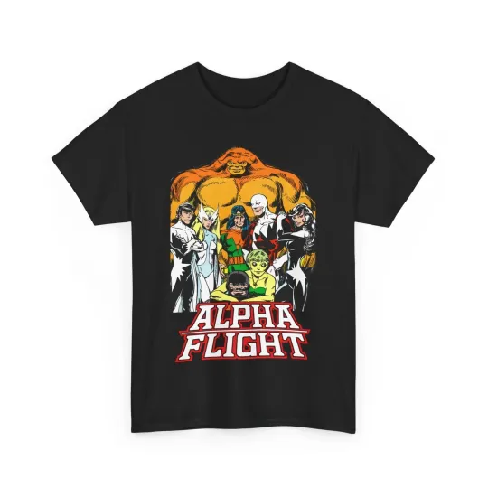 Discover Alpha Flight T-Shirt - John Byrne Art - Northstar, Guardian - Marvel Comics
