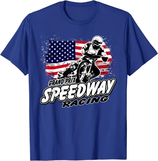 Discover Motorcycle Speedway Racing American Flag Gift Unisex T-Shirt