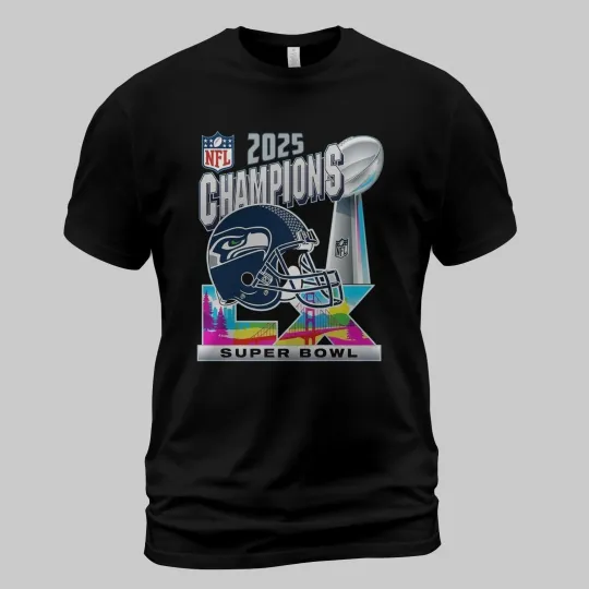Discover Seahawkss Bowl LX Champiions 2026 TShirt - Size S-5XL