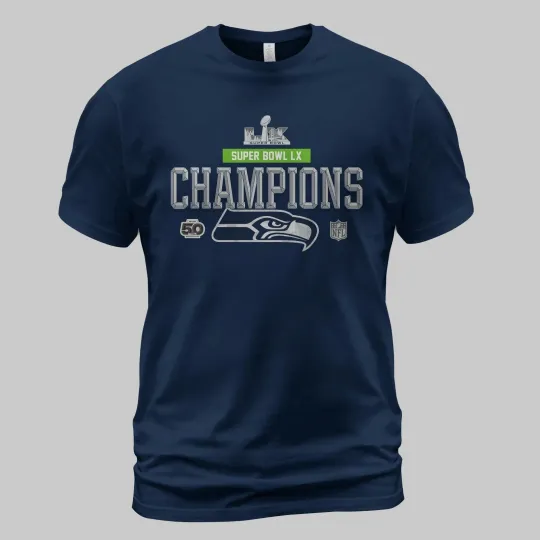 Discover Seahawkss Bow LX Champiions 50th Anniversary TShirt - Size S to 5XL